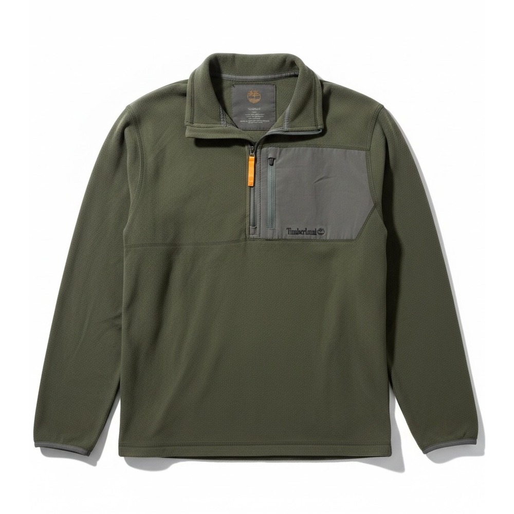 Timberland L Outdoor Hiking Gorpcore Fleece Pullover Quarter‎ Zip Chest Pocket